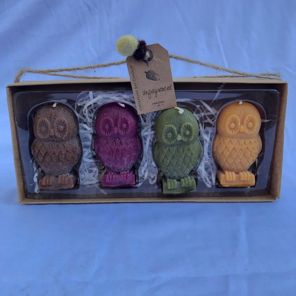 Chesapeake Bay Candle Mini Owl Candle Set / NIB